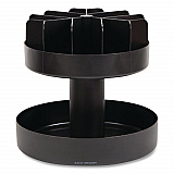 Supreme Lazy Suzan Condiment/Snack Organizer, 2 Compartments, 22.05 x 2.05 x 16.14, Black (SNACKCARBLK)
