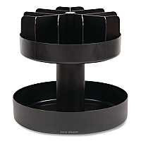 Supreme Lazy Suzan Condiment/Snack Organizer, 2 Compartments, 22.05 x 2.05 x 16.14, Black (SNACKCARBLK)