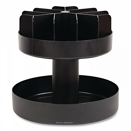 Supreme Lazy Suzan Condiment/Snack Organizer, 2 Compartments, 22.05 x 2.05 x 16.14, Black (SNACKCARBLK)