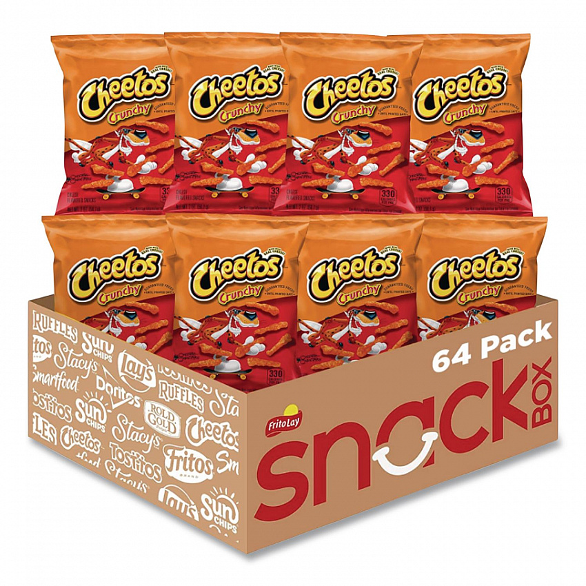 Crunchy Cheese Flavored Snacks, 2 oz Bag, 64/Carton (44366)