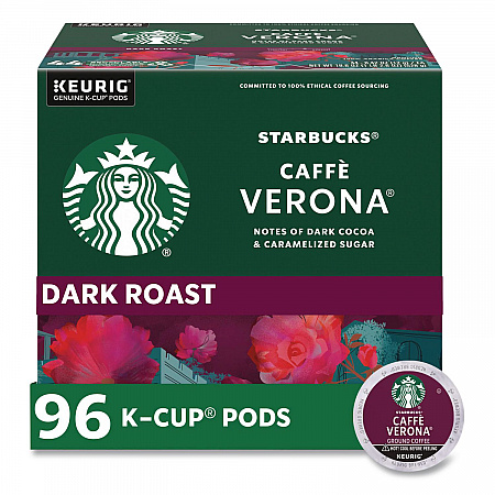 Caffe Verona Coffee K-Cups Pack, 24/Box, 4 Boxes/Carton (011111160CT)