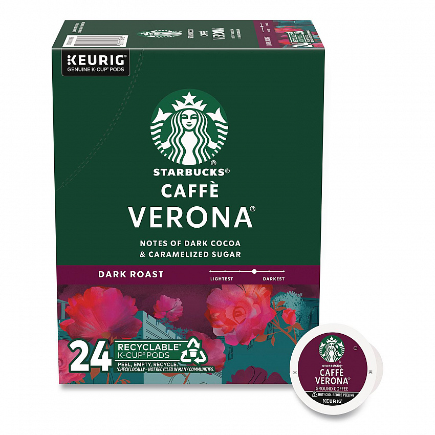 Caffe Verona Coffee K-Cups Pack, 24/Box (011111160)