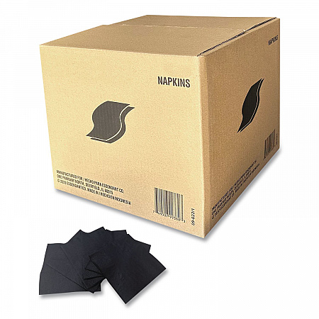 Cocktail Napkins, 2-Ply, 9 x 9, Black, 2,000/Carton (1402)