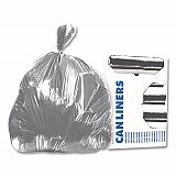 Linear Low-Density Can Liners, 45 gal, 1.7 mil, 39" x 46", Silver, 50/Carton (H7846WS)