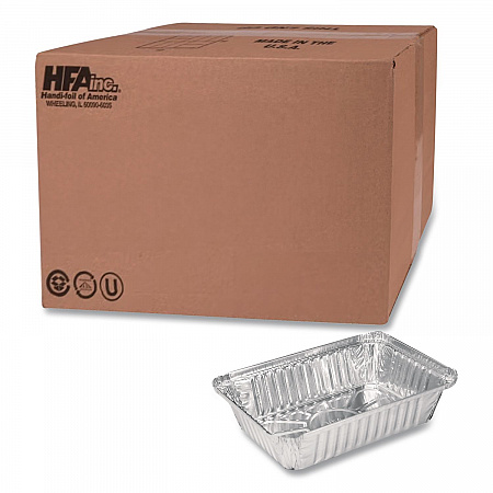 Aluminum Oblong Pan, 2.25 lb, 5.94 x 8.44 x 1.81, Silver, 500/Carton (206230)