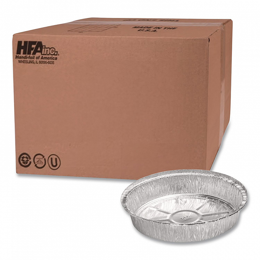 Round Aluminum Container, 24 oz., 7" Diameter, Silver, 500/Carton (204700)