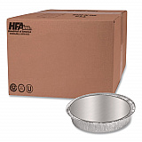 Round Aluminum Container with Lid, 48 oz, 9" Diameter, Silver, 500/Carton (204630)