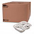 Aluminum Oblong Container with Lid, 3 Compartments, 24 oz, 8.5 x 6.38 x 1.47, Silver, 250/Carton (204535250W)