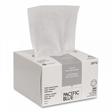 AccuWipe Recycled One-Ply Delicate Task Wipers, 1-Ply, 4.5 x 8.25, Unscented, White, 280/Box (29712)