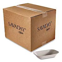 Savaday Molded Fiber Food Tray, 5 x 7, Beige, Paper, 250/Bag, 4 Bags/Carton (10403CT)