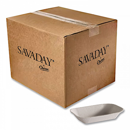 Savaday Molded Fiber Food Tray, 4 x 6, Beige, Paper, 250/Bag, 4 Bags/Carton (10408CT)