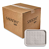 Savaday Molded Fiber Flat Food Tray, 16 x 12, White, Paper, 200/Carton (20803CT)