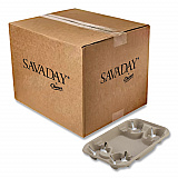 StrongHolder Molded Fiber Cup/Food Tray, 8 oz to 22 oz, Four Cups + Food Tray, Beige, 250/Carton (20969CT)