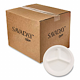 Paper Dinnerware, 3-Compartment Plate, 10.25" dia, White, 500/Carton (21204CT)