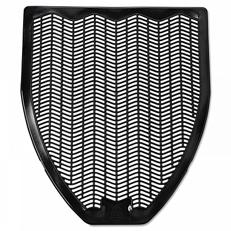 Disposable Urinal Floor Mat, Shield-Shaped, Fresh Blast Scent, Black Non-Slip Perforated Surface, 17.5