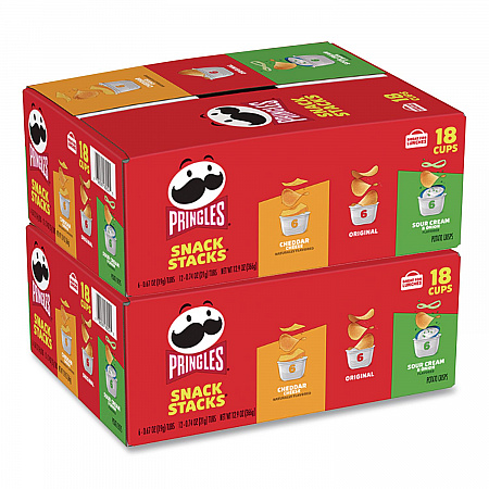 Potato Chips, Assorted, 0.67 oz Tub, 18 Tubs/Box, 2 Boxes/Carton (22000407)
