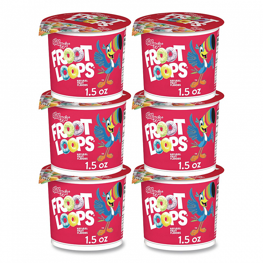 Froot Loops Breakfast Cereal, Single-Serve 1.5 oz Cup, 6/Box (01246)