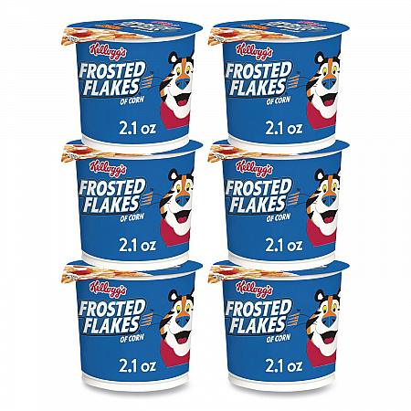 Breakfast Cereal, Frosted Flakes, Single-Serve 2.1 oz Cup, 6/Box (01468)