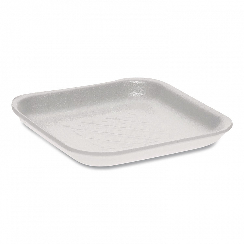Supermarket Tray, #1S, 5.1 x 5.1 x 0.65, White, Foam, 1,000/Carton (0TF101S00000)