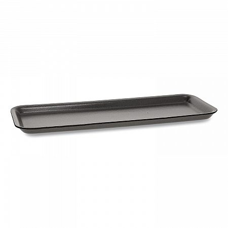 Supermarket Tray, #7S, 14.62 x 5.62 x 0.67, Black, Foam, 250/Carton (0TFB07S00000)