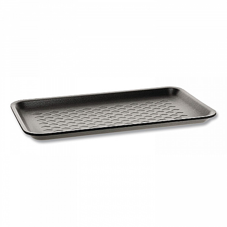 Supermarket Tray, #10S, 10.9 x 5.9 x 0.7, Black, Foam, 500/Carton (51P910S)