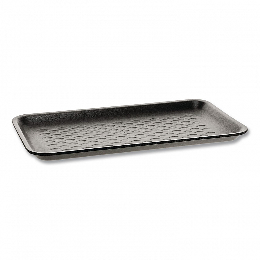 Supermarket Tray, #10S, 10.9 x 5.9 x 0.7, Black, Foam, 500/Carton (51P910S)