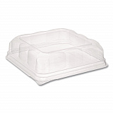 Recycled Container Lid, Dome Lid for 6 x 6 Brownie Container, 7.5 x 7.5 x 2.02, Clear, Plastic, 195/Carton (75S20SDOME)