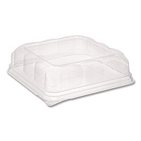 Recycled Container Lid, Dome Lid for 6 x 6 Brownie Container, 7.5 x 7.5 x 2.02, Clear, Plastic, 195/Carton (75S20SDOME)