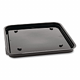 Recycled Plastic Container, 6 x 6 Brownie Container, 7.5 x 7.5 x 0.56, Black, Plastic, 195/Carton (75SBASE)