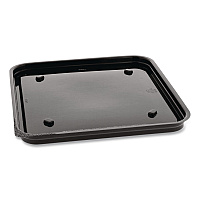 Recycled Plastic Container, 6 x 6 Brownie Container, 7.5 x 7.5 x 0.56, Black, Plastic, 195/Carton (75SBASE)