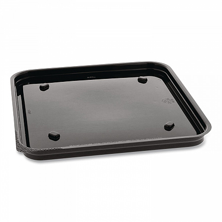 Recycled Plastic Container, 6 x 6 Brownie Container, 7.5 x 7.5 x 0.56, Black, Plastic, 195/Carton (75SBASE)