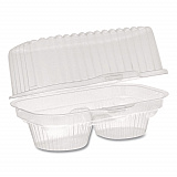 ClearView Bakery Cupcake Container, 2 Compartments, 6.75 x 4 x 4, Clear, Plastic, 100/Carton (2002)