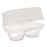 ClearView Bakery Cupcake Container, 2 Compartments, 6.75 x 4 x 4, Clear, Plastic, 100/Carton (2002)