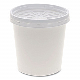 Paper Round Food Container and Lid Combo, 16 oz, 38" Diameter x 3.9" h, White, 250/Carton (D16RBLD)
