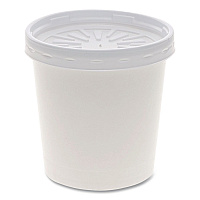 Paper Round Food Container and Lid Combo, 16 oz, 38" Diameter x 3.9" h, White, 250/Carton (D16RBLD)