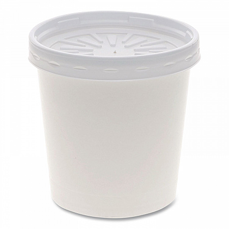 Paper Round Food Container and Lid Combo, 16 oz, 38
