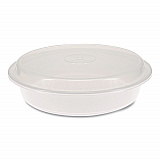 Newspring VERSAtainer Microwavable Containers, 48 oz, 9.5 x 9.5 x 2.4, White/Clear, Plastic, 150/Carton (NC948)