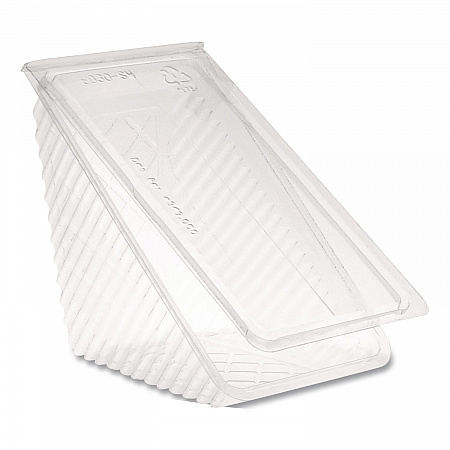 Plastic Hinged Lid Sandwich Container, 3.25 x 6.5 x 3, Clear, 85/Pack, 3 Packs/Carton (Y11334)