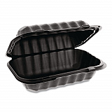 EarthChoice SmartLock Microwavable MFPP Hinged Lid Container, 9 x 6 x 3, Black, Plastic, 270/Carton (YCNB80961000)