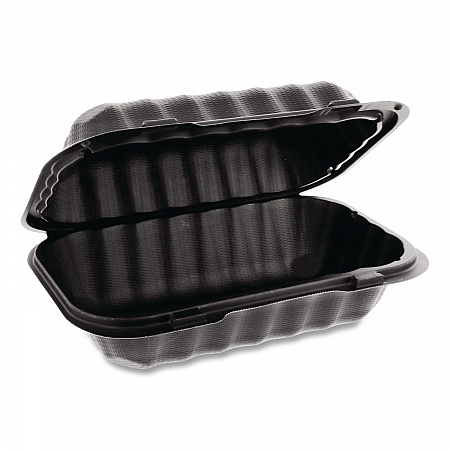 EarthChoice SmartLock Microwavable MFPP Hinged Lid Container, 9 x 6 x 3, Black, Plastic, 270/Carton (YCNB80961000)