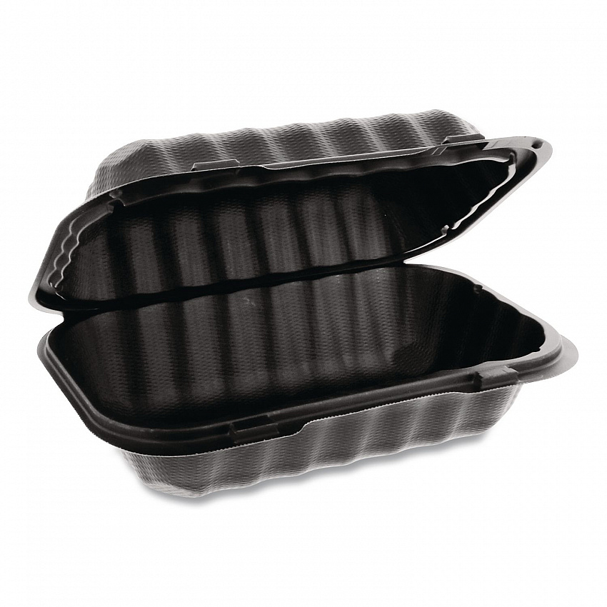 EarthChoice SmartLock Microwavable MFPP Hinged Lid Container, 9 x 6 x 3, Black, Plastic, 270/Carton (YCNB80961000)
