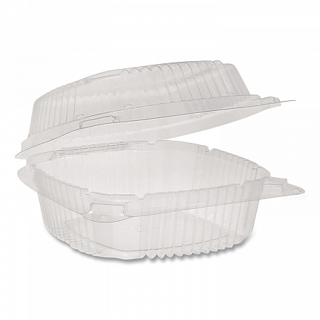 ClearView SmartLock Hinged Lid Container, Hoagie Container, 11 oz, 5.25 x 5.25 x 2.5, Clear, Plastic, 375/Carton (YCI81050)