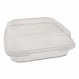 ClearView SmartLock Hinged Lid Container, 9.22 x 8.88 x 2.91, Clear, Plastic, 200/Carton (YCI81110)