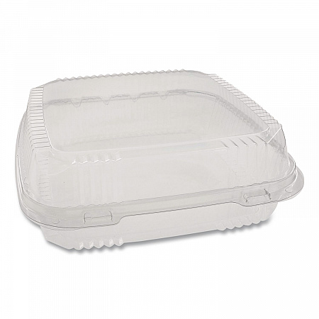 ClearView SmartLock Hinged Lid Container, 9.22 x 8.88 x 2.91, Clear, Plastic, 200/Carton (YCI81110)