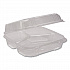 ClearView SmartLock Hinged Lid Container, 3 Compartments, 5 oz/14 oz, 8.2 x 8.3 x 2,9, Clear, Plastic, 200/Carton (YCI81123)