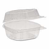 ClearView SmartLock Hinged Lid Container, 20 oz, 5.8 x 6 x 3, Clear, Plastic, 500/Carton (YCI81160)