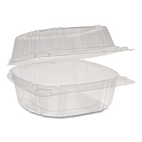 ClearView SmartLock Hinged Lid Container, 20 oz, 5.8 x 6 x 3, Clear, Plastic, 500/Carton (YCI81160)