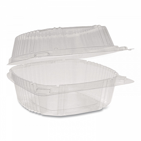 ClearView SmartLock Hinged Lid Container, 20 oz, 5.8 x 6 x 3, Clear, Plastic, 500/Carton (YCI81160)