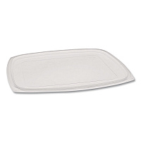 Showcase Deli Container Lid, Flat Lid For 3-Compartment 48/64 oz Containers, 9 x 7.38 x 0.19, Clear, Plastic, 220/Carton (YCI85300)