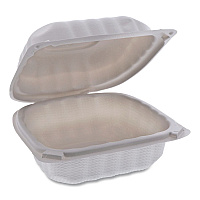 EarthChoice SmartLock Microwavable MFPP Hinged Lid Container, 6 x 6 x 3.1, White, Plastic, 400/Carton (YCN80600)